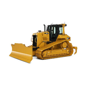 Tractor de cadenas Caterpillar D6N LGP amarillo con hoja topadora frontal, diseñado para trabajos de construcción y movimiento de tierra en terrenos blandos.